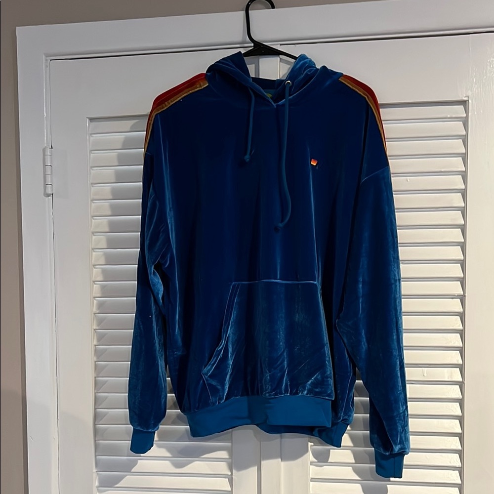 EUC Aviator Nation classic velvet relaxed pullover hoodie. Size Large. Unisex.